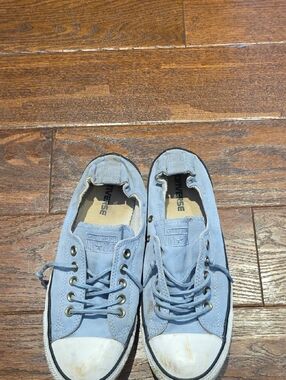 Vtg Converse Light Blue Low-Top Canvas Sneakers Shoes Ladies 11 Washable C